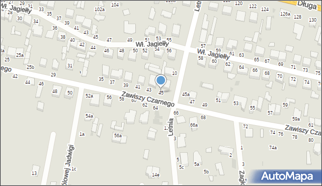 Zgierz, Zawiszy Czarnego, 45, mapa Zgierz