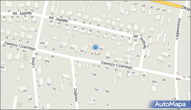 Zgierz, Zawiszy Czarnego, 57a, mapa Zgierz