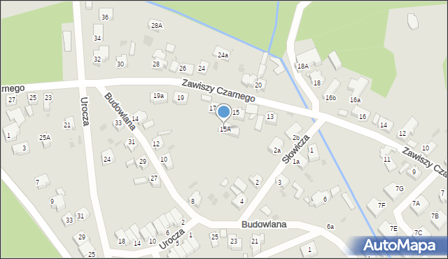 Zielona Góra, Zawiszy Czarnego, 15A, mapa Zielona Góra