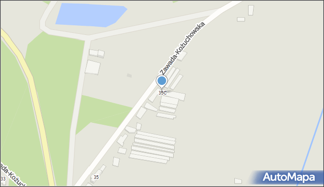 Zielona Góra, Zawada-Kożuchowska, 35C, mapa Zielona Góra
