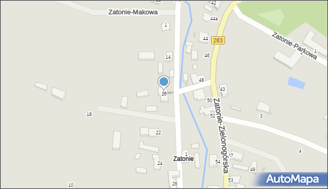 Zielona Góra, Zatonie-Kwiatowa, 16, mapa Zielona Góra