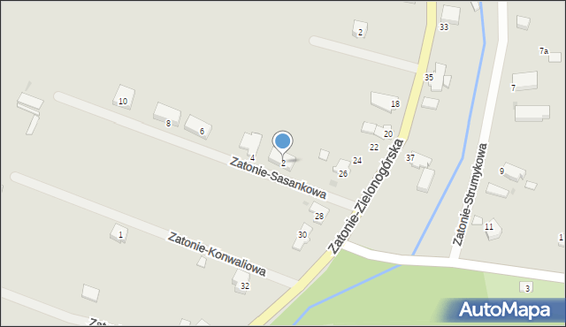 Zielona Góra, Zatonie-Sasankowa, 2, mapa Zielona Góra