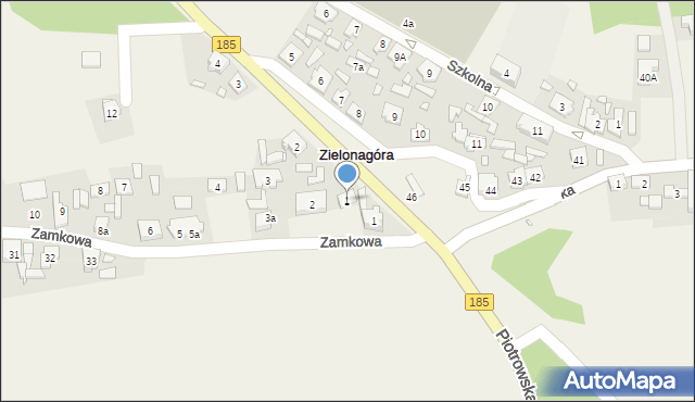 Zielonagóra, Zamkowa, 1, mapa Zielonagóra