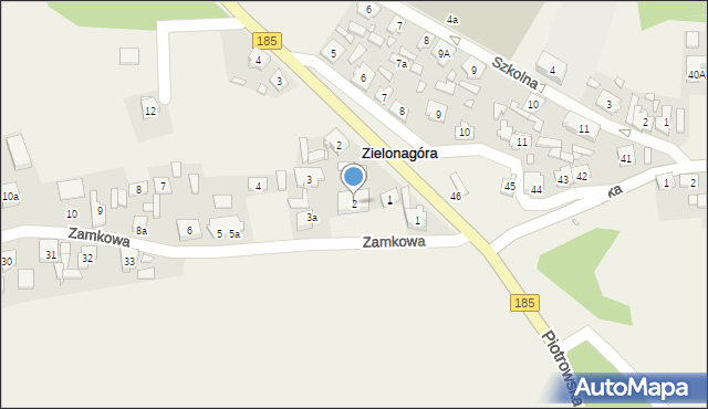 Zielonagóra, Zamkowa, 2, mapa Zielonagóra