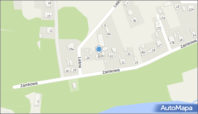 Zielonagóra, Zamkowa, 23, mapa Zielonagóra