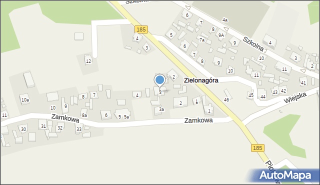 Zielonagóra, Zamkowa, 3, mapa Zielonagóra