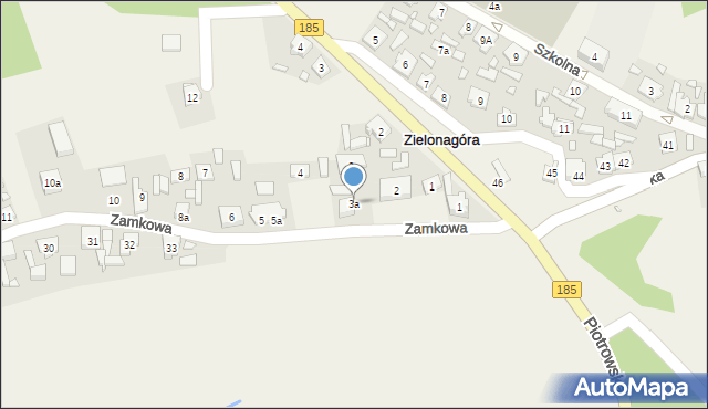 Zielonagóra, Zamkowa, 3a, mapa Zielonagóra