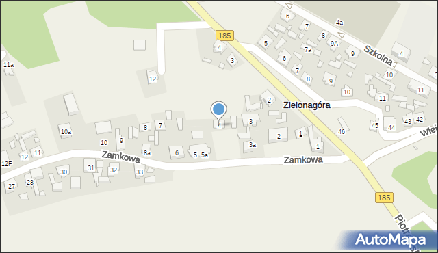 Zielonagóra, Zamkowa, 4, mapa Zielonagóra