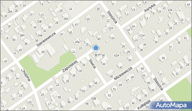 Zielonka, Zapolskiej Gabrieli, 36, mapa Zielonka