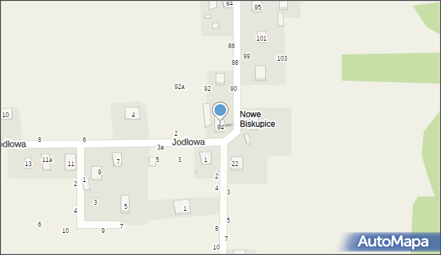 Biskupice, Zbożowa, 94, mapa Biskupice