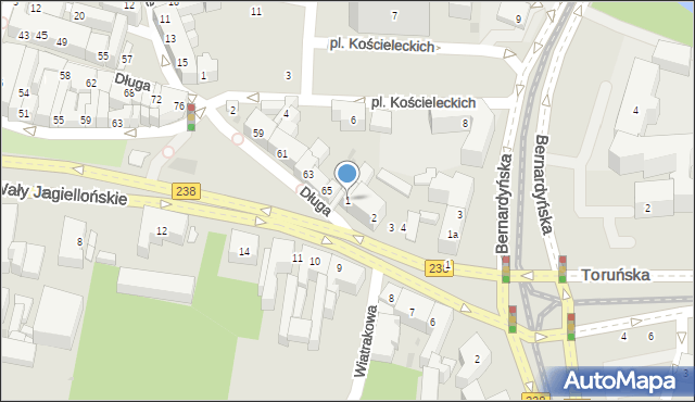 Bydgoszcz, Zbożowy Rynek, 1, mapa Bydgoszczy