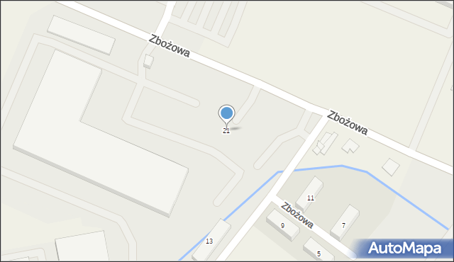 Gądki, Zbożowa, 21, mapa Gądki