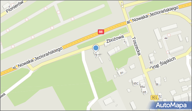 Gliwice, Zbożowa, 5, mapa Gliwic