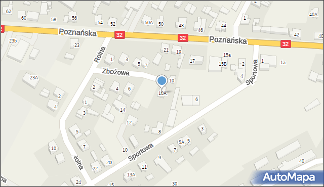 Granowo, Zbożowa, 10A, mapa Granowo