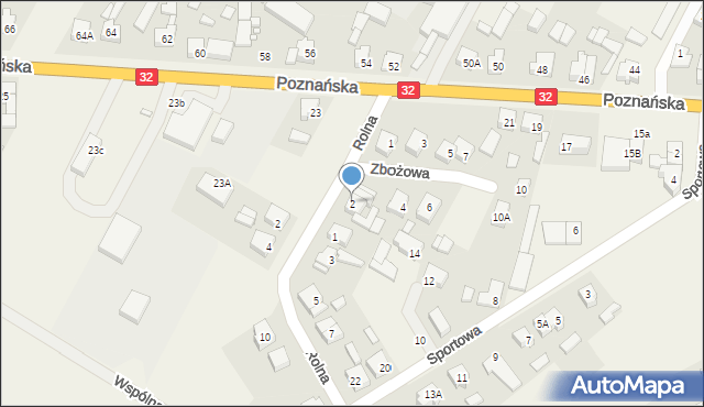 Granowo, Zbożowa, 2, mapa Granowo