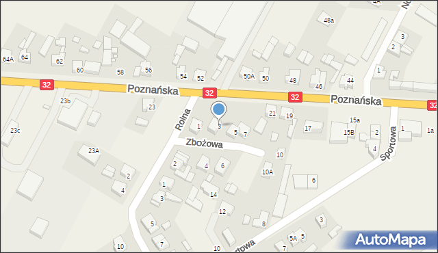 Granowo, Zbożowa, 3, mapa Granowo