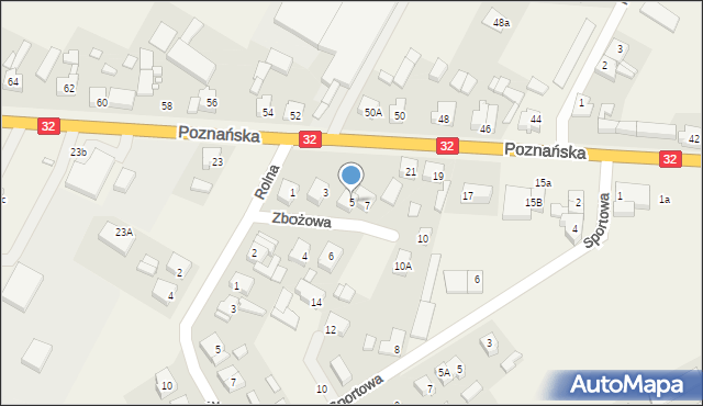 Granowo, Zbożowa, 5, mapa Granowo