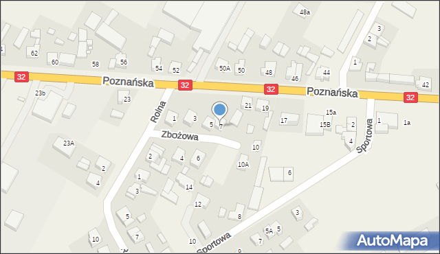 Granowo, Zbożowa, 7, mapa Granowo