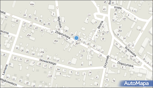 Grodzisk Wielkopolski, Zbąszyńska, 25, mapa Grodzisk Wielkopolski