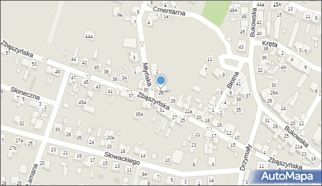 Grodzisk Wielkopolski, Zbąszyńska, 28, mapa Grodzisk Wielkopolski