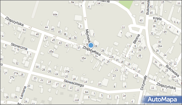 Grodzisk Wielkopolski, Zbąszyńska, 33, mapa Grodzisk Wielkopolski