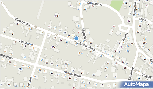 Grodzisk Wielkopolski, Zbąszyńska, 37, mapa Grodzisk Wielkopolski