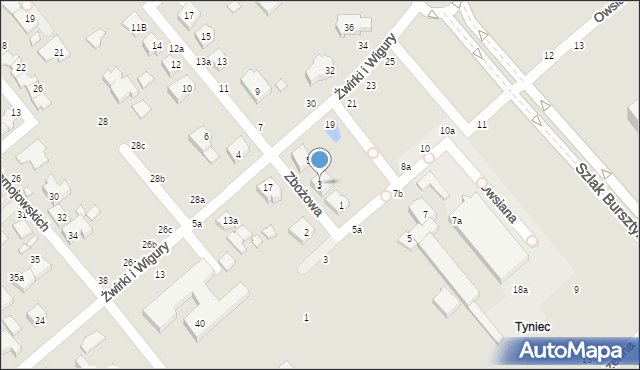 Kalisz, Zbożowa, 3, mapa Kalisza