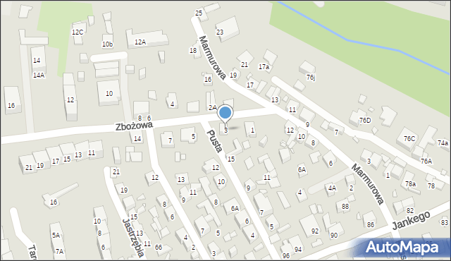 Katowice, Zbożowa, 3, mapa Katowic