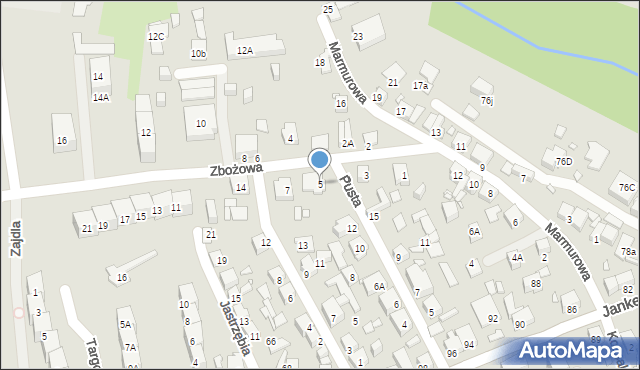 Katowice, Zbożowa, 5, mapa Katowic