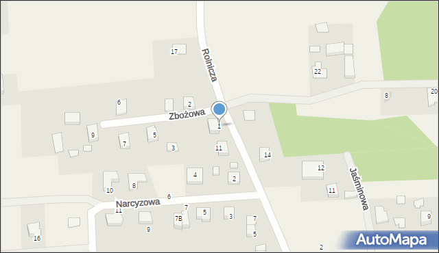 Kębłowo, Zbożowa, 1, mapa Kębłowo