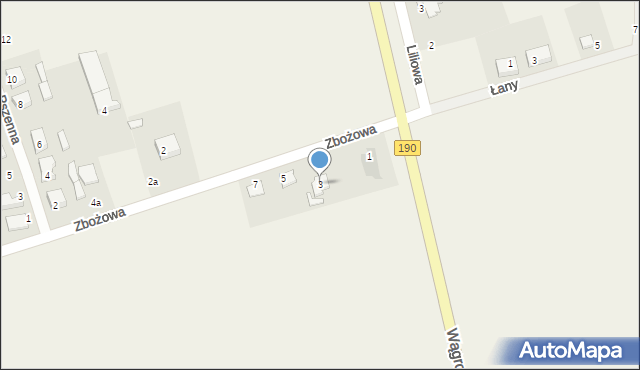 Kobylec, Zbożowa, 3, mapa Kobylec