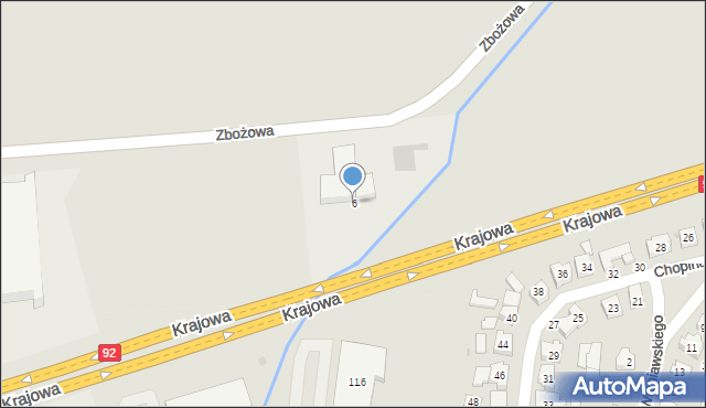 Kostrzyn, Zbożowa, 6, mapa Kostrzyn