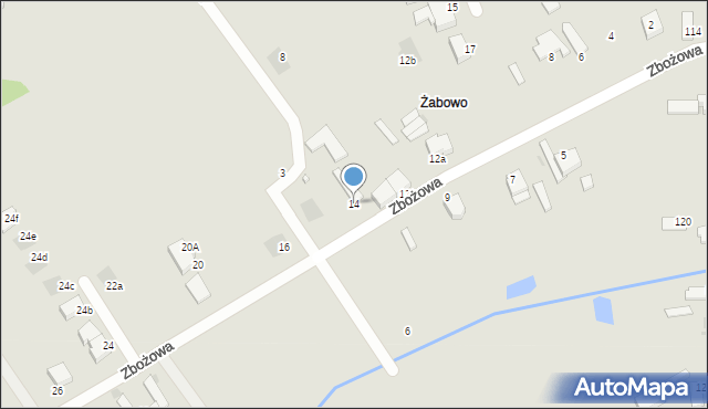 Koszalin, Zbożowa, 14, mapa Koszalina