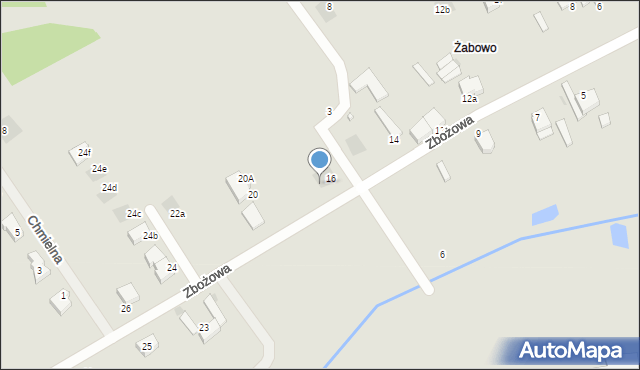 Koszalin, Zbożowa, 16a, mapa Koszalina