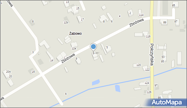 Koszalin, Zbożowa, 7, mapa Koszalina