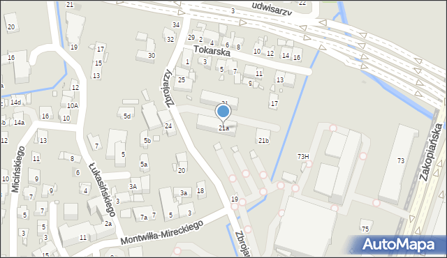 Kraków, Zbrojarzy, 21a, mapa Krakowa