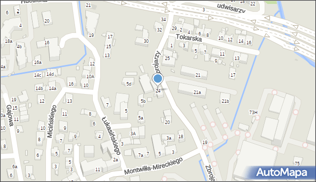 Kraków, Zbrojarzy, 24, mapa Krakowa