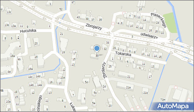 Kraków, Zbrojarzy, 30, mapa Krakowa