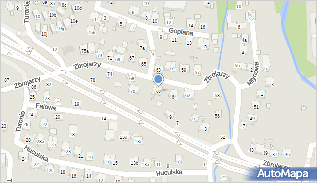 Kraków, Zbrojarzy, 66, mapa Krakowa