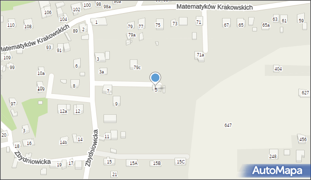 Kraków, Zbydniowicka, 5, mapa Krakowa