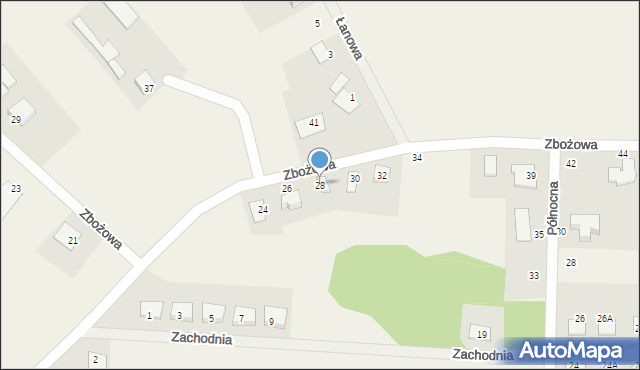 Kruszyn, Zbożowa, 28, mapa Kruszyn