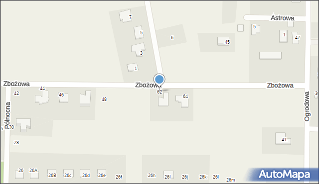 Kruszyn, Zbożowa, 62, mapa Kruszyn