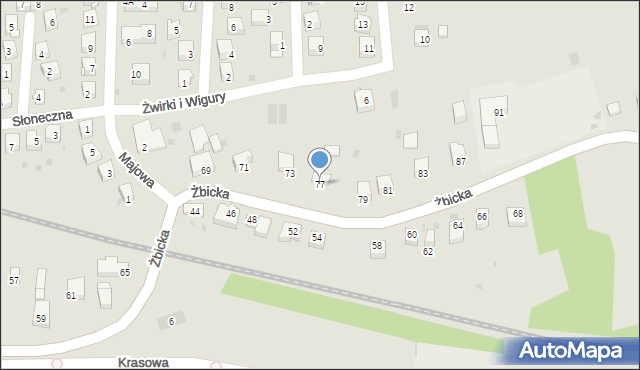 Krzeszowice, Żbicka, 77, mapa Krzeszowice