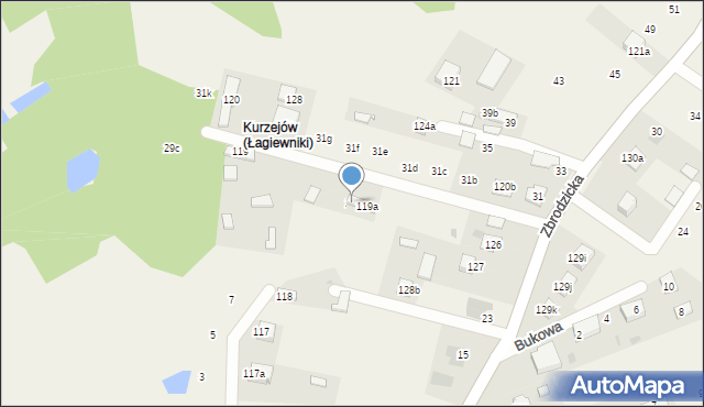 Łagiewniki, Zbrodzicka, 29a, mapa Łagiewniki