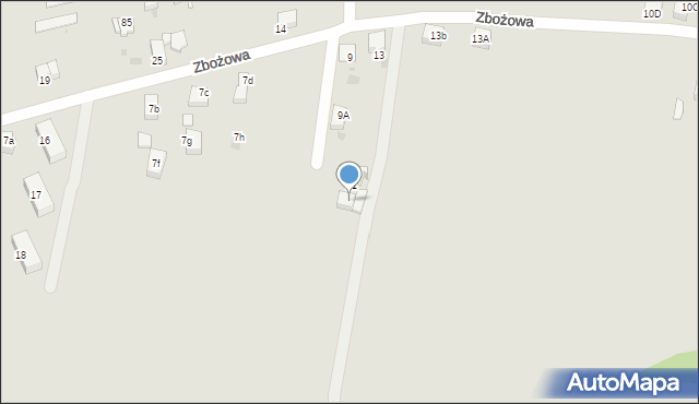 Mikołów, Zbożowa, 11A, mapa Mikołów