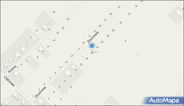 Nowinki, Zbożowa, 20, mapa Nowinki