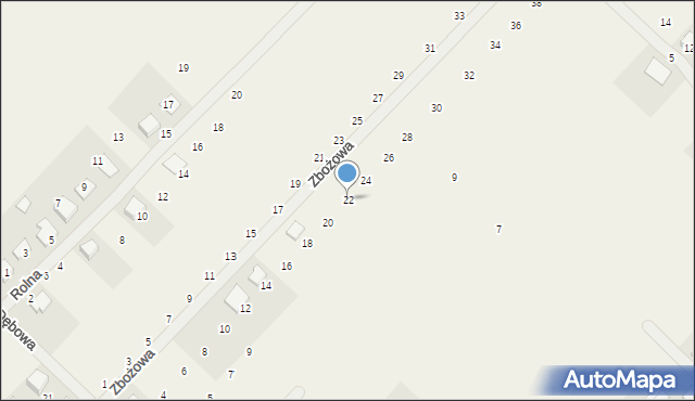 Nowinki, Zbożowa, 22, mapa Nowinki