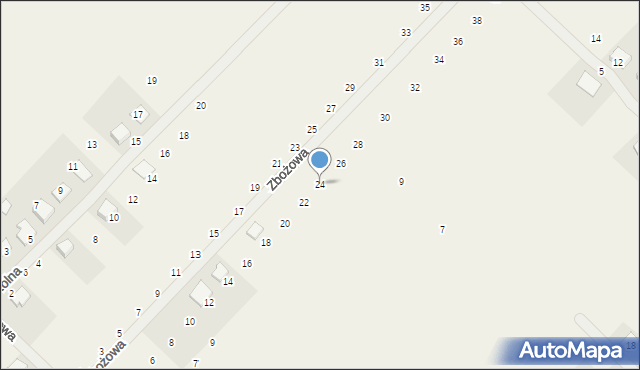 Nowinki, Zbożowa, 24, mapa Nowinki