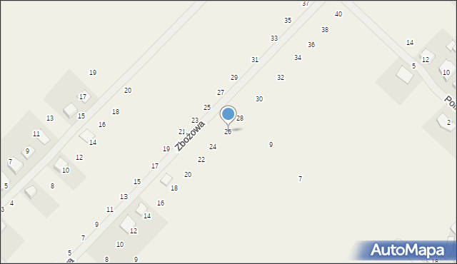 Nowinki, Zbożowa, 26, mapa Nowinki