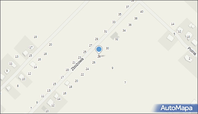 Nowinki, Zbożowa, 28, mapa Nowinki